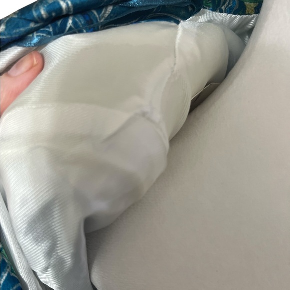 ZARA Blue green Paisley nwt Blazer Jacket Open
Front Floral Lined extra large - Picture 8 of 14